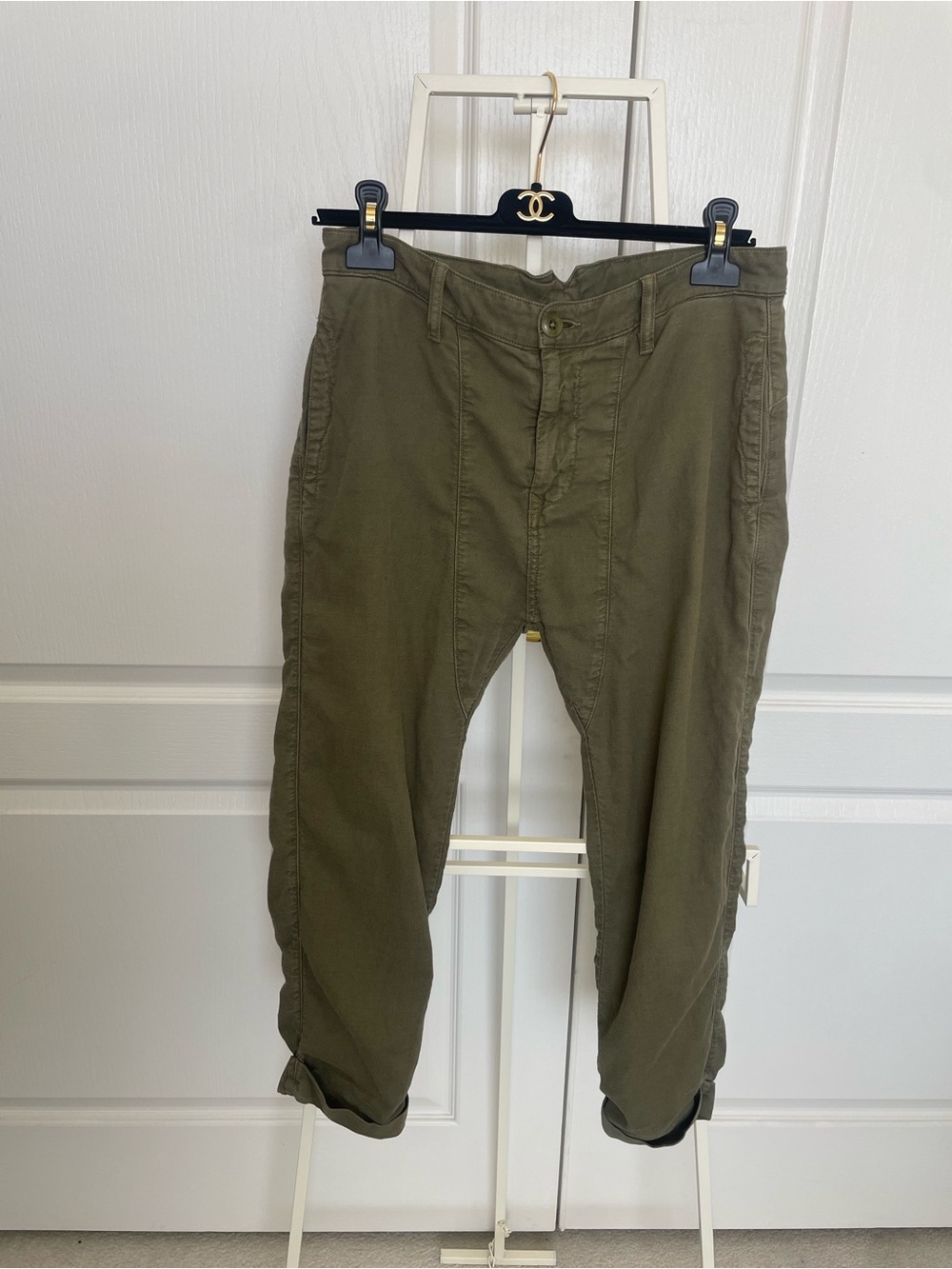 THE GREAT. Olive Cargo Tapered Pants